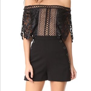 Self-Portrait Black Off the Shoulder Romper Size 0